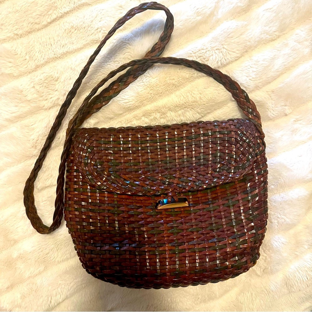 BEAUTIFUL ITALIAN BRAIDED LEATHER BAG